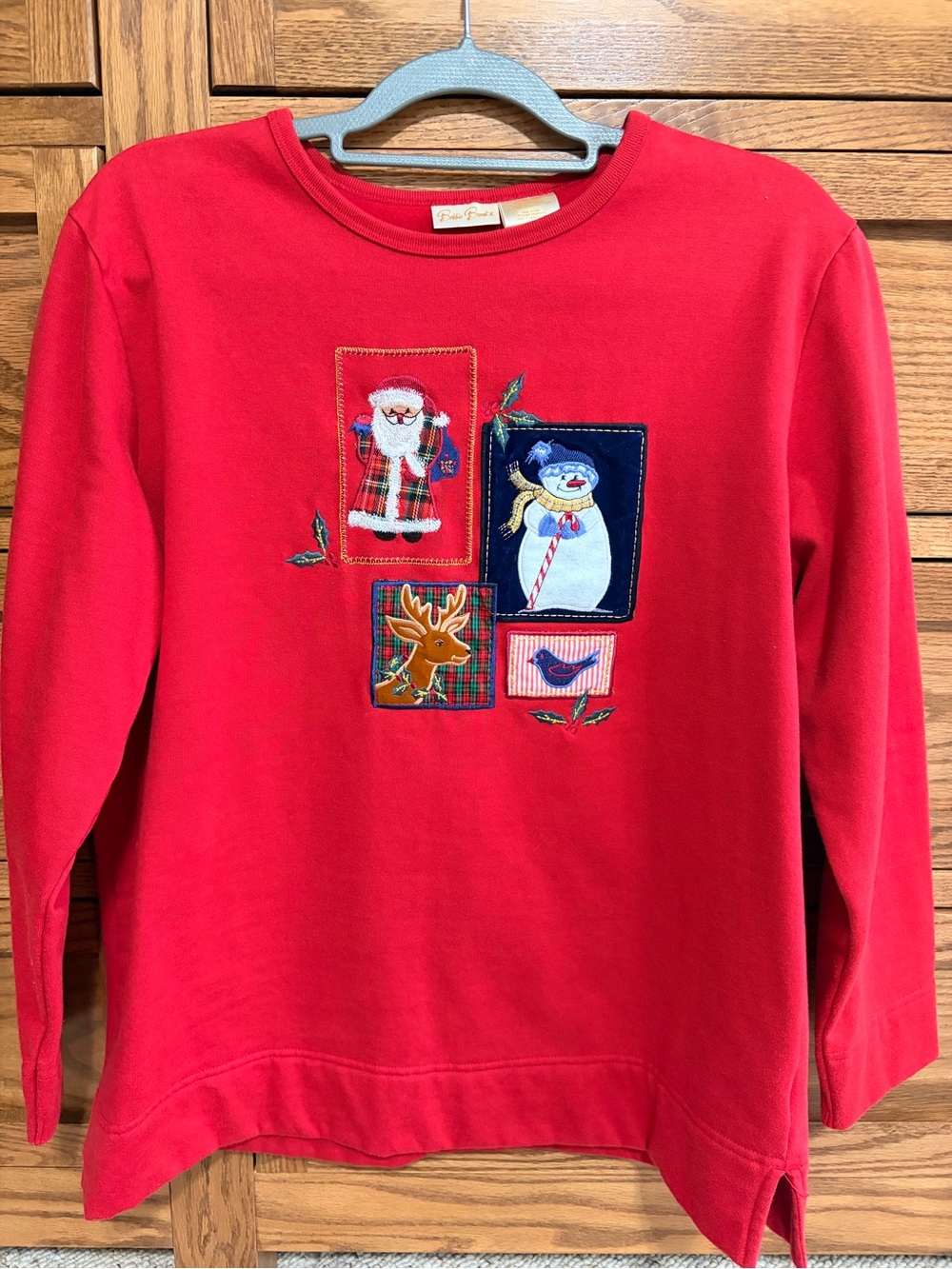 Bobbie Brooks Red Holiday Appliqué Sweatshirt